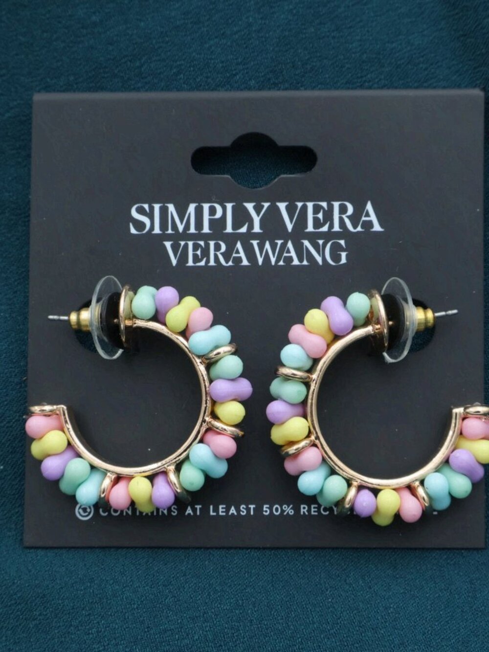 Simply Vera Beaded Hoop Earrings Colorful Design